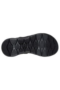 Sandali neri con fasce elastiche e cinturino in velcro Go walk flex sandal-SKECHERS Discount