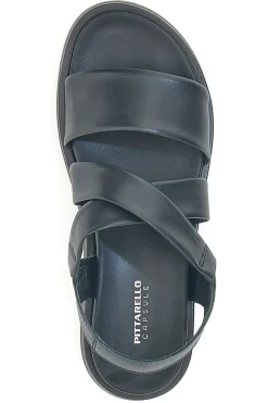 Sandali neri con fasce imbottite incrociate PITTARELLO FOCUS 28068IN-PITTARELLO CAPSULE Clearance