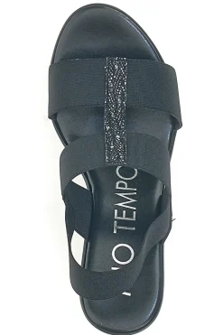 Sandali Neri con Glitter e Plateau 3132/J1054-MIO TEMPO New