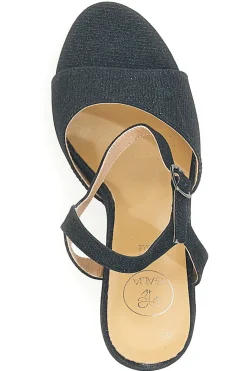 Sandali neri con glitter e tacco alto 89892-GALIA Clearance