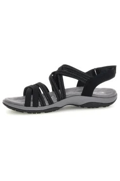 Sandali neri con Memory Foam Reggae Slim Summer Getaway-SKECHERS Clearance