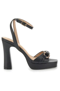 Sandali Neri con Plateau e Tacco Alto e Dettaglio Dorato B075Q82-MON DIEU Online