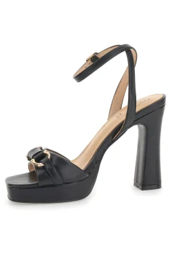 Sandali Neri con Plateau e Tacco Alto e Dettaglio Dorato B075Q82-MON DIEU Online