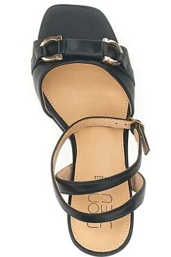 Sandali Neri con Plateau e Tacco Alto e Dettaglio Dorato B075Q82-MON DIEU Online