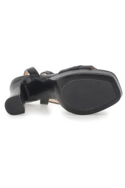 Sandali Neri con Plateau e Tacco Alto e Dettaglio Dorato B075Q82-MON DIEU Online