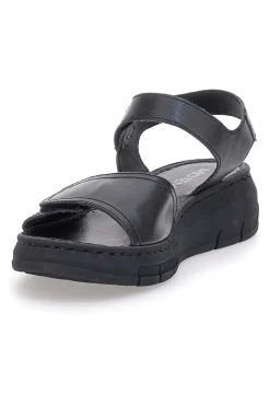 Sandali Neri con Strappi In Velcro 350005-MIO TEMPO Best