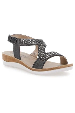 Sandali Neri Con Strass 39 Bv-INBLU New