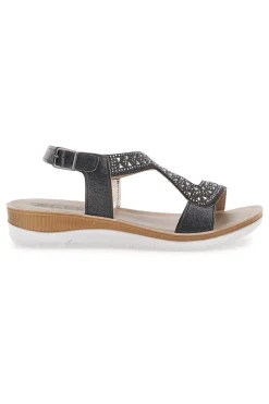 Sandali Neri Con Strass 39 Bv-INBLU New
