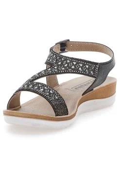 Sandali Neri Con Strass 39 Bv-INBLU New