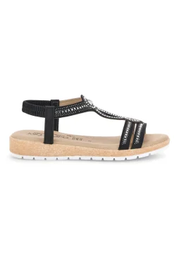 Sandali neri con strass LR263702-MIO TEMPO
