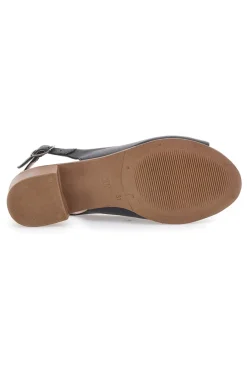 Sandali Neri con Tacco a Blocco e Tomaia in Pelle 243065-PITTARELLO LOOK Sale