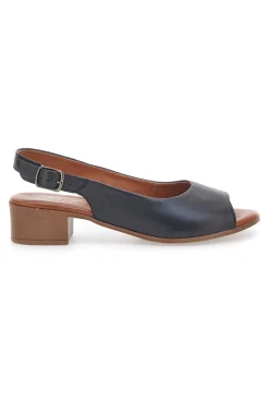 Sandali Neri con Tacco a Blocco e Tomaia in Pelle 243065-PITTARELLO LOOK Sale