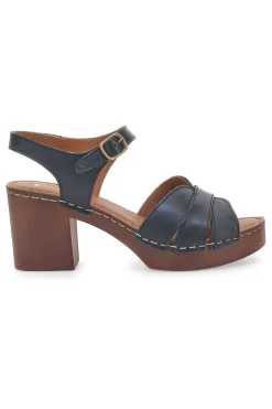 Sandali Neri con Tacco a Blocco e Tomaia in Pelle 1146209-PITTARELLO Outlet