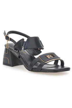 Sandali Neri Con Tacco a Blocco 9039-LAURA BIAGIOTTI Outlet