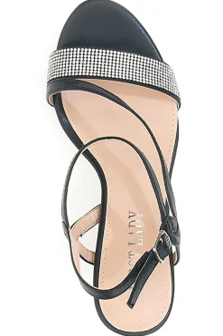 Sandali Neri con Tacco Alto e Fascia con Glitter P542-FIRST LADY Clearance