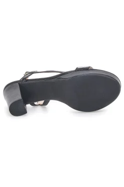 Sandali Neri con Tacco Alto e Fascia con Glitter P542-FIRST LADY Clearance
