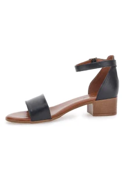Sandali Neri Con Tacco Basso 243035-PITTARELLO LOOK Online