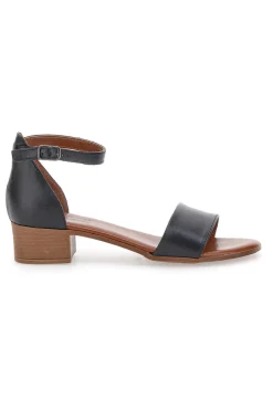 Sandali Neri Con Tacco Basso 243035-PITTARELLO LOOK Online