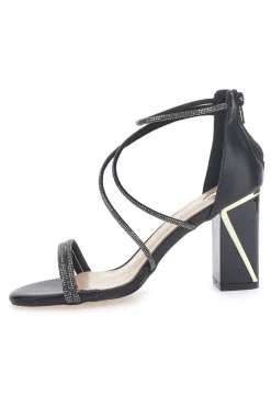 Sandali neri con tacco e strass 237-LE HAVRE PARIS Best