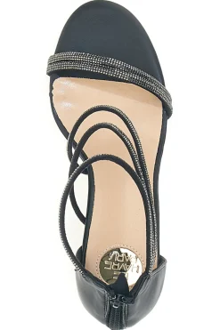 Sandali neri con tacco e strass 237-LE HAVRE PARIS Best