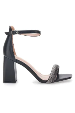 Sandali Neri con Tacco e Strass 419-FIRST LADY Clearance
