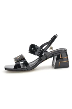 Sandali neri con tacco largo e cinturino 9739-LAURA BIAGIOTTI Clearance
