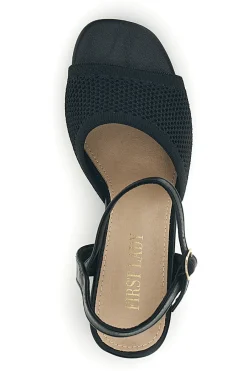 Sandali neri con tacco largo e cinturino P694-FIRST LADY New