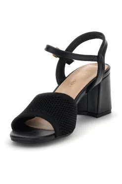 Sandali neri con tacco largo e cinturino P694-FIRST LADY New