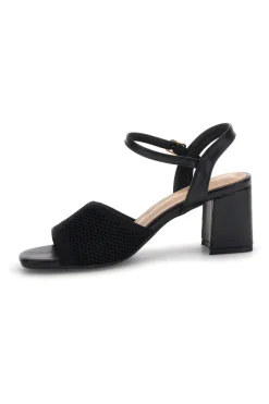 Sandali neri con tacco largo e cinturino P694-FIRST LADY New