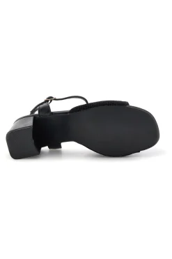 Sandali neri con tacco largo e cinturino P694-FIRST LADY New