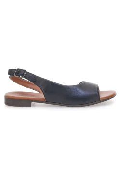 Sandali Neri con Tomaia in Pelle e Tacco Basso 225110-PITTARELLO LOOK Outlet