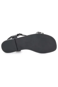 Sandali Neri con Treccia 92119-THE FIRST Discount