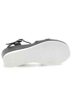 Sandali neri con zeppa e catena decorativa SA0439-GMV Discount