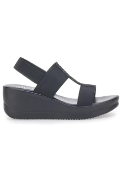 Sandali Neri Con Zeppa Elasticizzati 2210/9738-MIO TEMPO Online