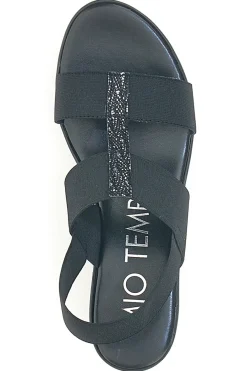 Sandali Neri Con Zeppa Elasticizzati 2210/9738-MIO TEMPO Online