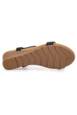 Sandali Neri Con Zeppa e Perline FT0893-PRIMA RIGA Outlet