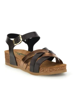 Sandali neri e rame con sottopiede in pelle 293A850SR-PITTARELLO ECO Outlet