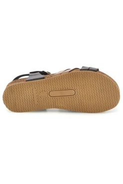 Sandali neri e rame con sottopiede in pelle 293A850SR-PITTARELLO ECO Outlet