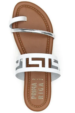 Sandali Neri Flat con Dettagli Geometrici Traforati 24F-PRIMA RIGA Clearance