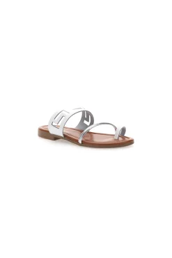 Sandali Neri Flat con Dettagli Geometrici Traforati 24F-PRIMA RIGA Clearance