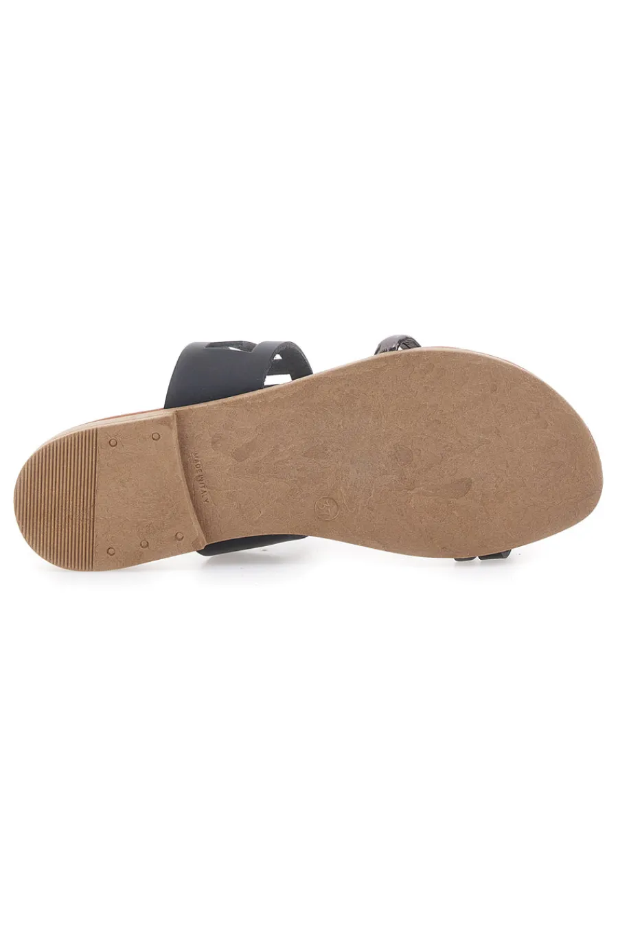 Sandali Neri Flat con Dettagli Geometrici Traforati 24F-PRIMA RIGA Outlet