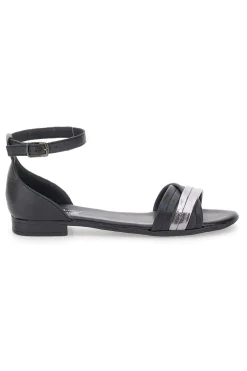 Sandali Neri Flat Con Dettagli Argentati 225410-PITTARELLO LOOK Outlet