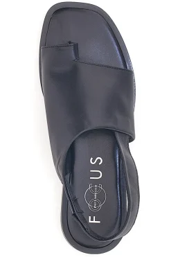 Sandali Neri Flat in Pelle Made in Italy 19348-PITTARELLO FOCUS Clearance