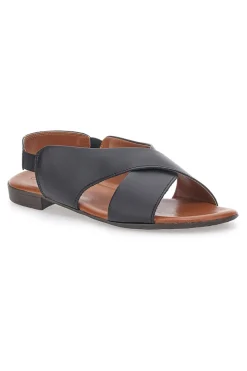 Sandali Neri Flat In Vera Pelle Con Elastico 225435-PITTARELLO LOOK Sale