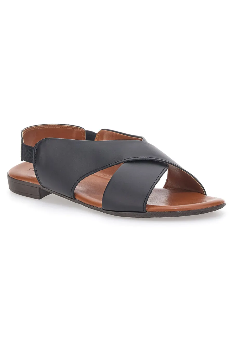 Sandali Neri Flat In Vera Pelle Con Elastico 225435-PITTARELLO LOOK Sale