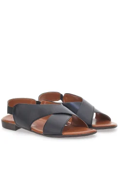 Sandali Neri Flat In Vera Pelle Con Elastico 225435-PITTARELLO LOOK Sale