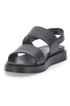 Sandali neri in pelle con doppia fascia e chiusura in velcro 28066IN-PITTARELLO FOCUS Clearance
