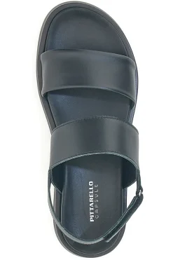 Sandali neri in pelle con doppia fascia e chiusura in velcro 28066IN-PITTARELLO FOCUS Clearance
