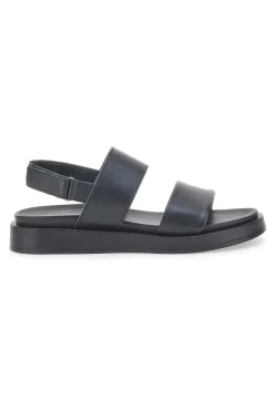 Sandali neri in pelle con doppia fascia e chiusura in velcro 28066IN-PITTARELLO FOCUS Clearance
