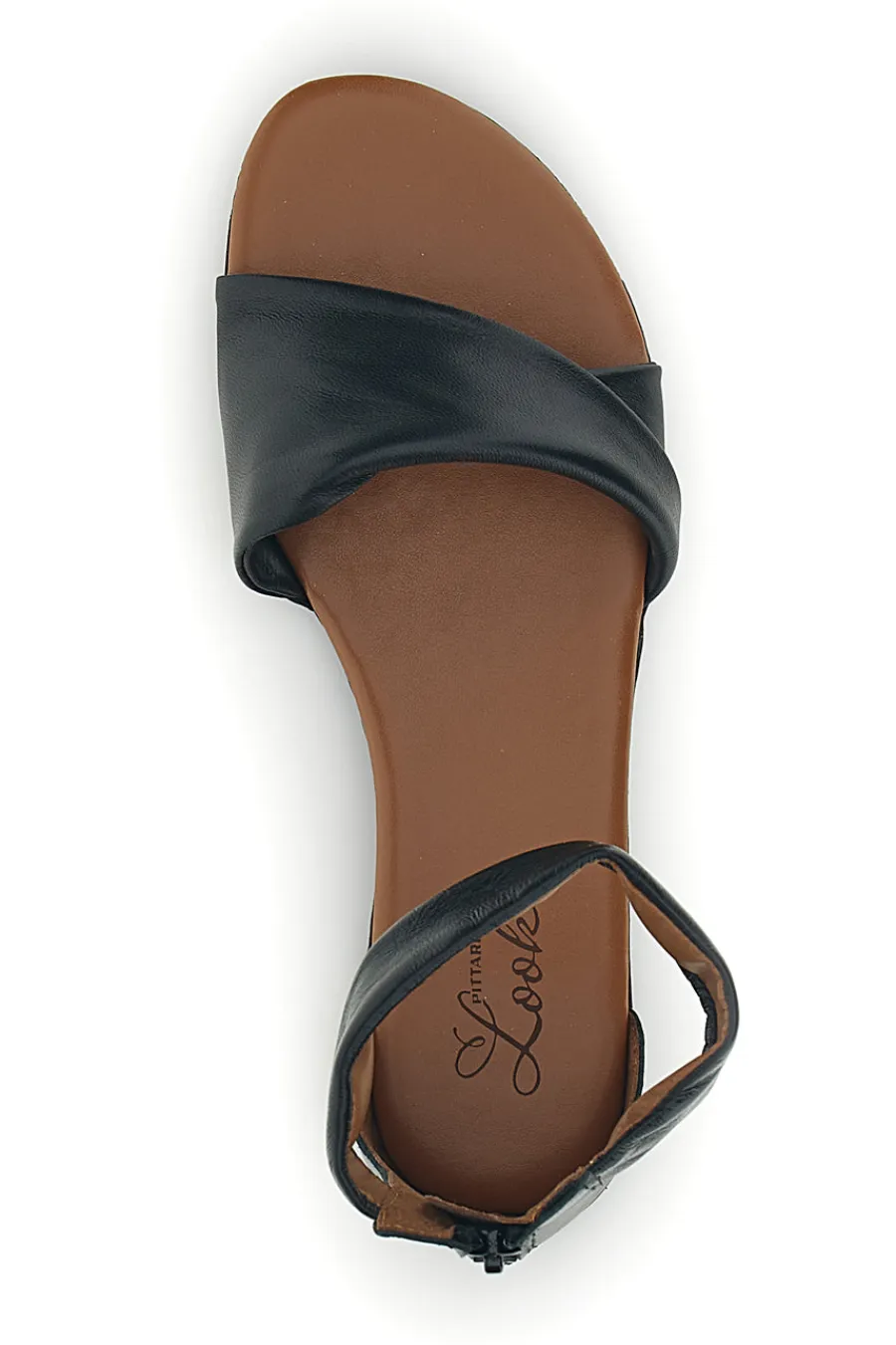 Sandali neri in pelle con fascia e cinturino 225675-PITTARELLO LOOK Outlet